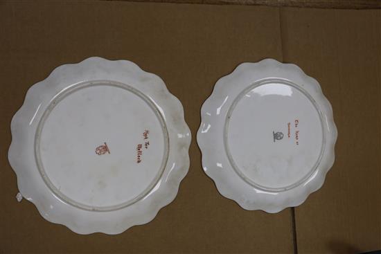 A Wedgwood bone china topographical seventeen piece dessert service, c.1880,